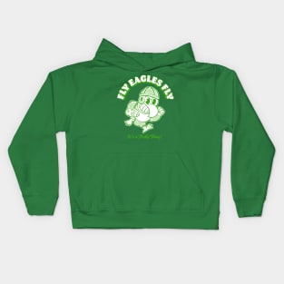 Retro Football Mascot Fly Eagles Fly Kids Hoodie